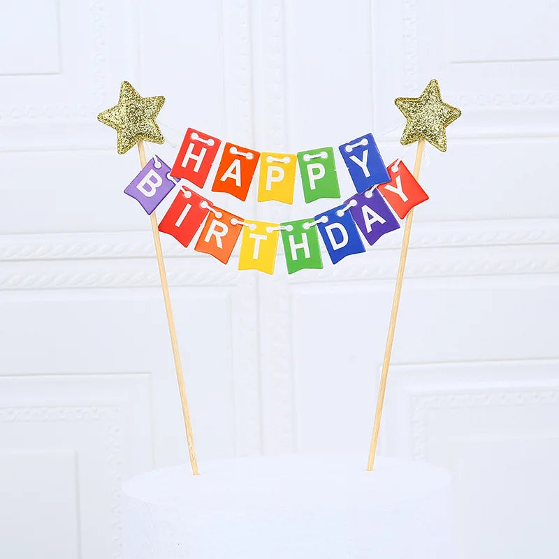 טופר דגלוני "Happy Birthday" לעוגה – 7 עיצובים – תמונה 10