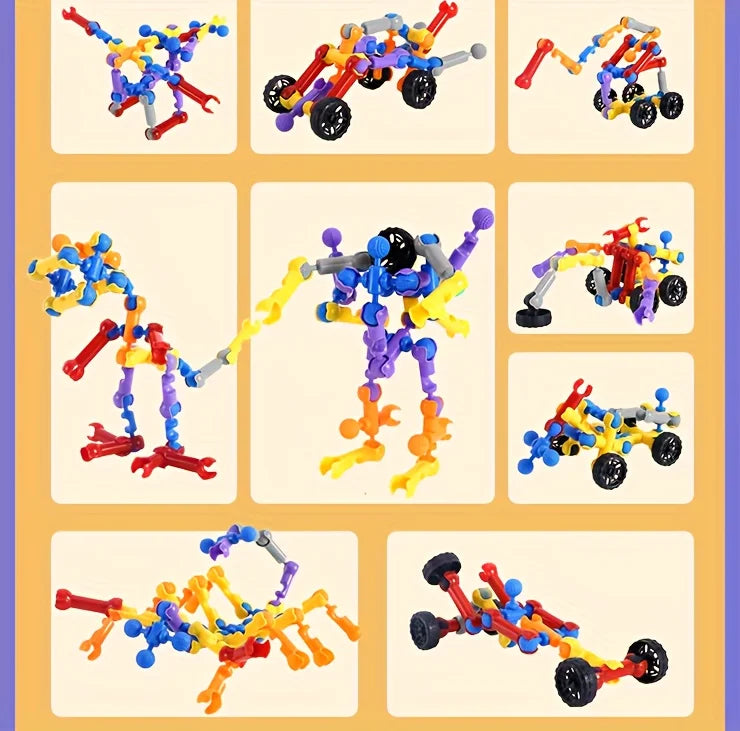 ערכת בנייה של מקלות ומחברים – 17 עד 132 חלקים – תמונה 4
