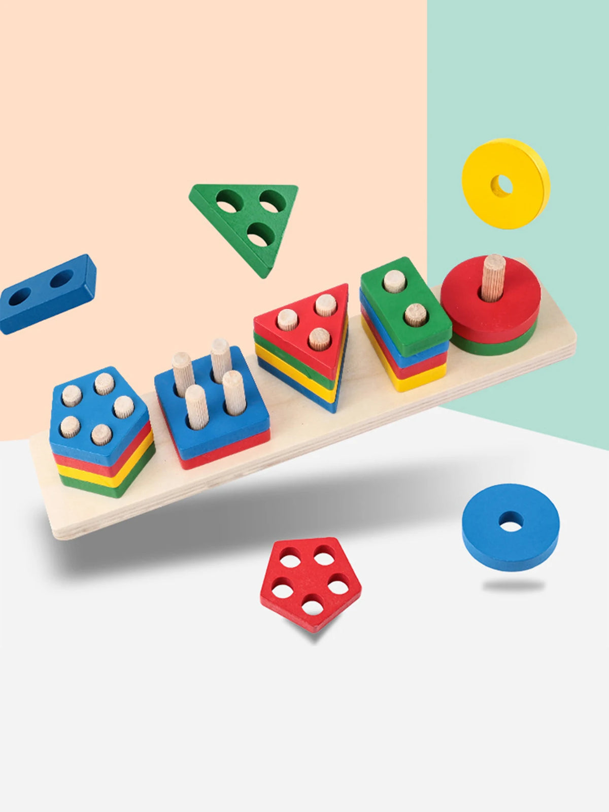 ממיין צורות מעץ לפעוטות – תמונה 4