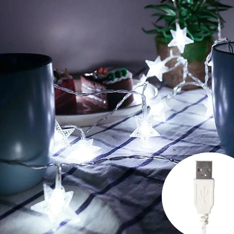 שרשרת כוכבים מאירים לסילבסטר – USB או סוללות – תמונה 12