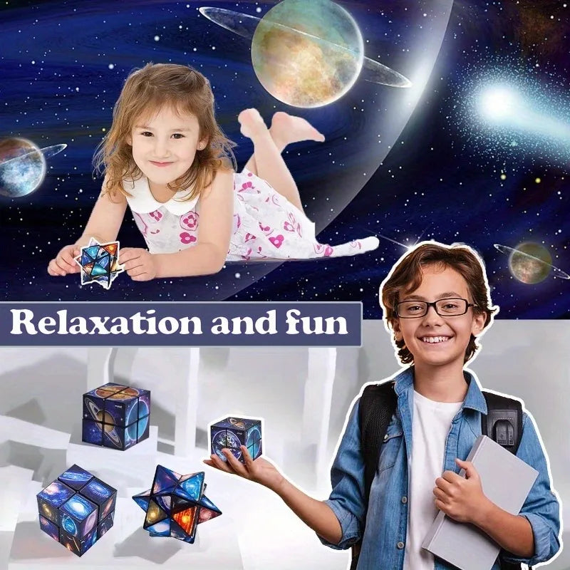 קובייה קסומה 2 ב-1 בעיצוב חלל – מתקפלת לכוכב – תמונה 6