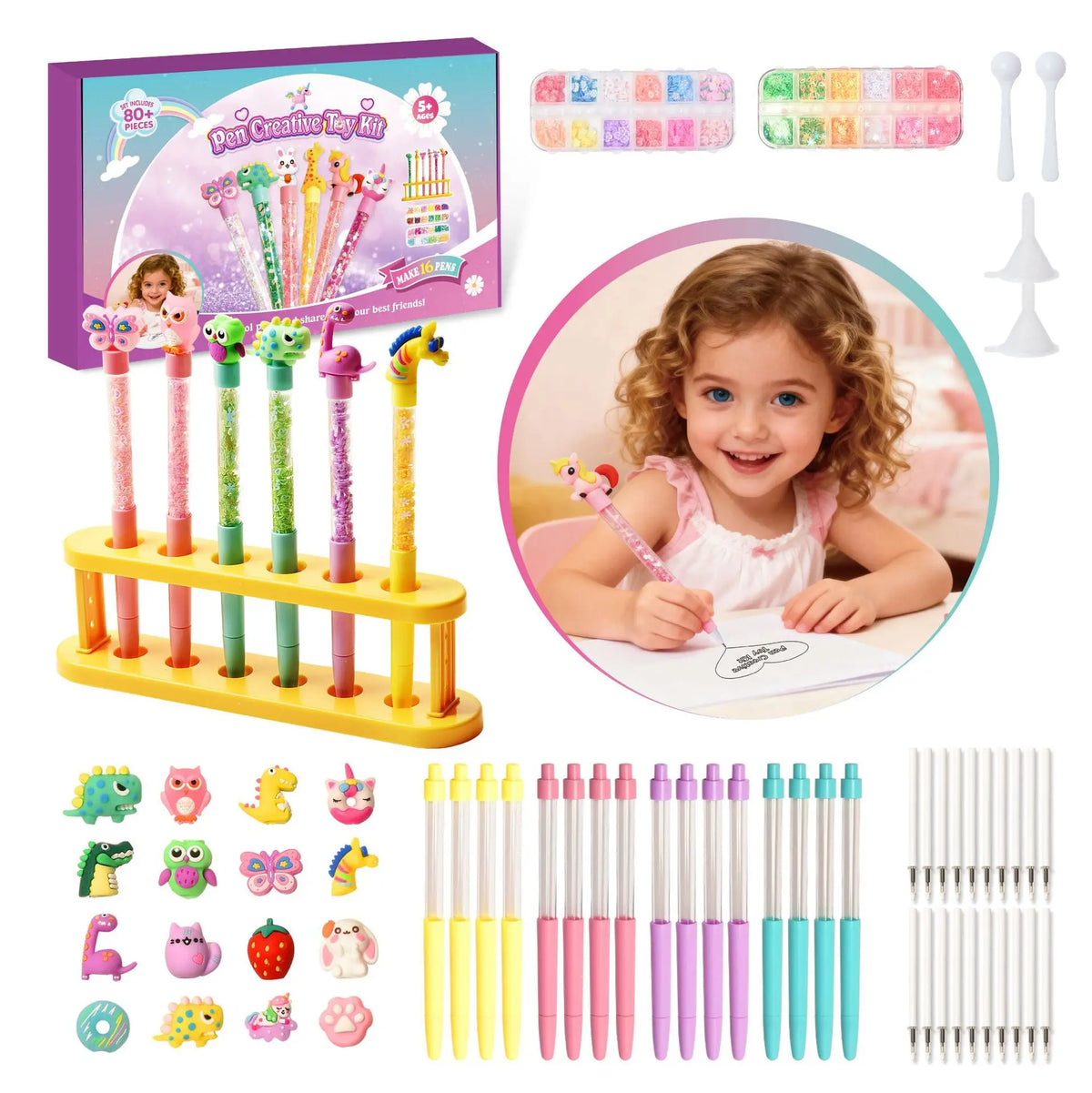 ערכה להכנת עטי נצנצים – מעצבים עטים לבד – תמונה 2