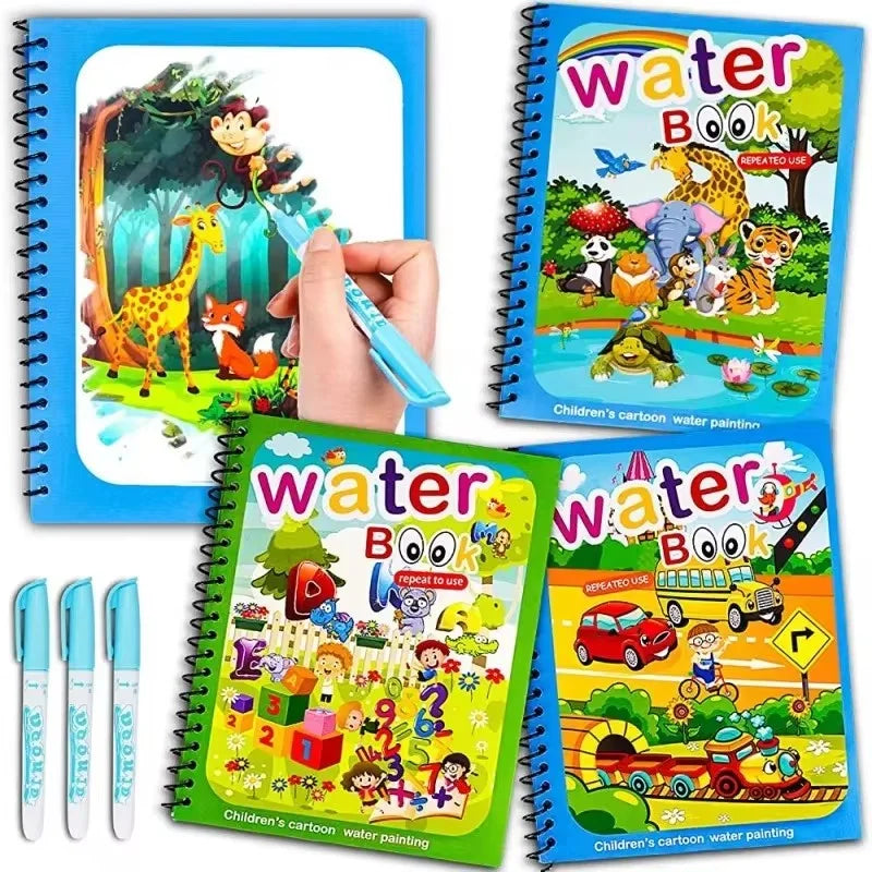 ספר ציור במים קסום – מציירים, מתייבש וחוזר