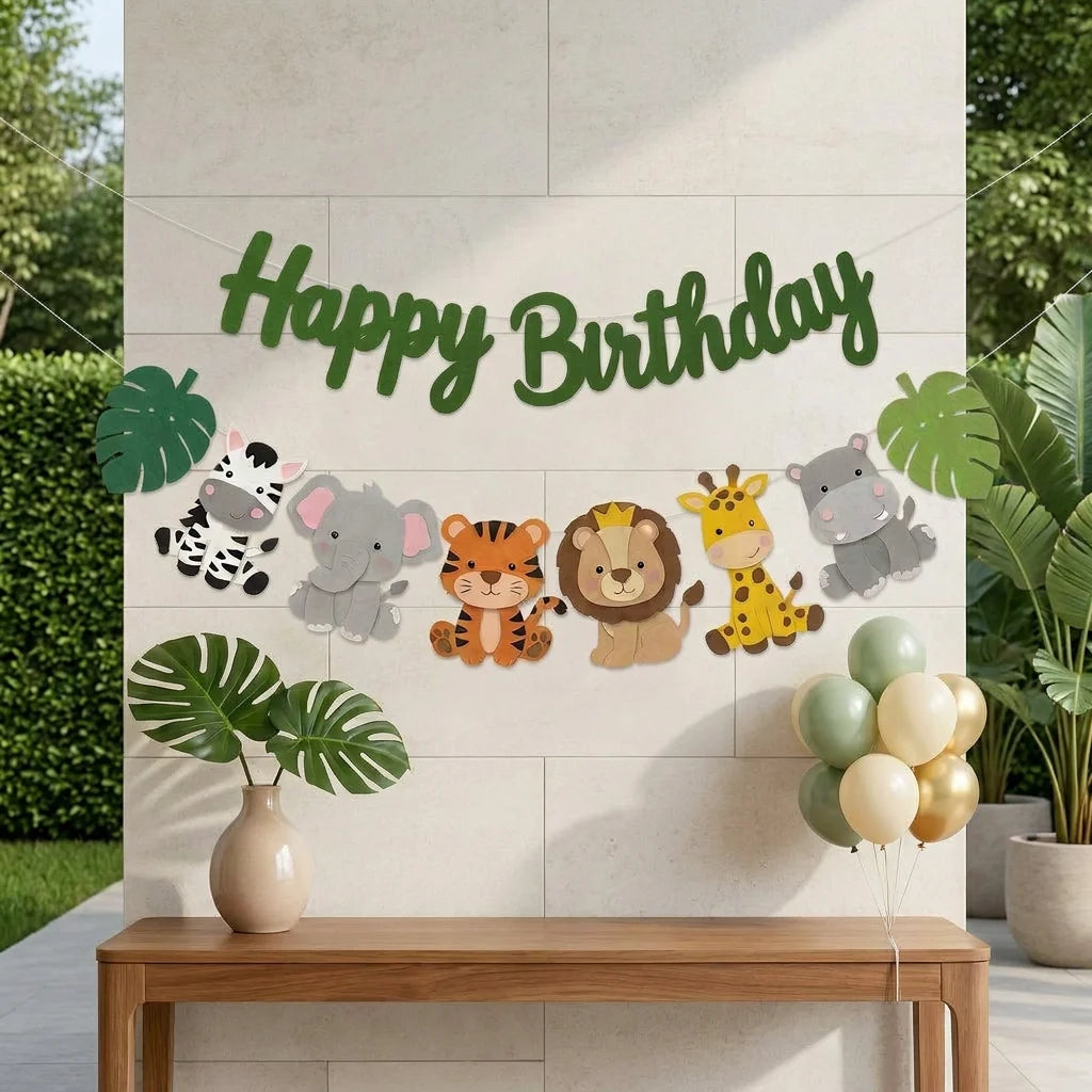 שרשרת לבד "Happy Birthday" עם חיות ג׳ונגל – תמונה 4