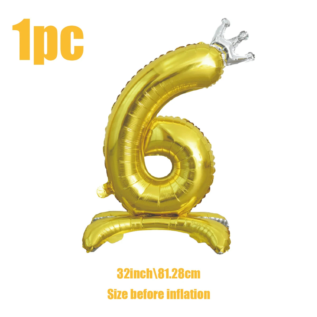 בלון ספרה זהב עם כתר ובסיס עומד – 100 ס״מ – תמונה 10