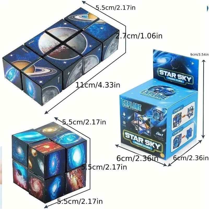 קובייה קסומה 2 ב-1 בעיצוב חלל – מתקפלת לכוכב – תמונה 5