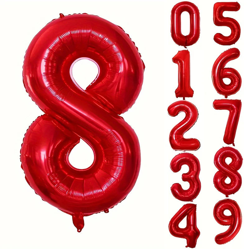 בלון ספרה אדום 80 ס״מ – ספרות 0–9 – תמונה 15