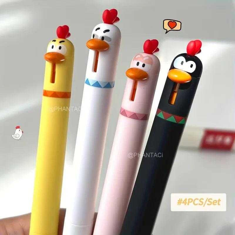 4 עטי ג׳ל מצחיקים עם ראש של תרנגול – לוחצים על הראש