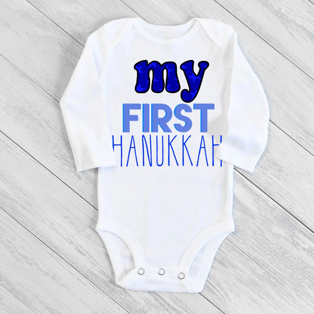 בגד גוף לתינוק "My First Hanukkah" – לחנוכה הראשון, 3 עד 24 חודשים – תמונה 10