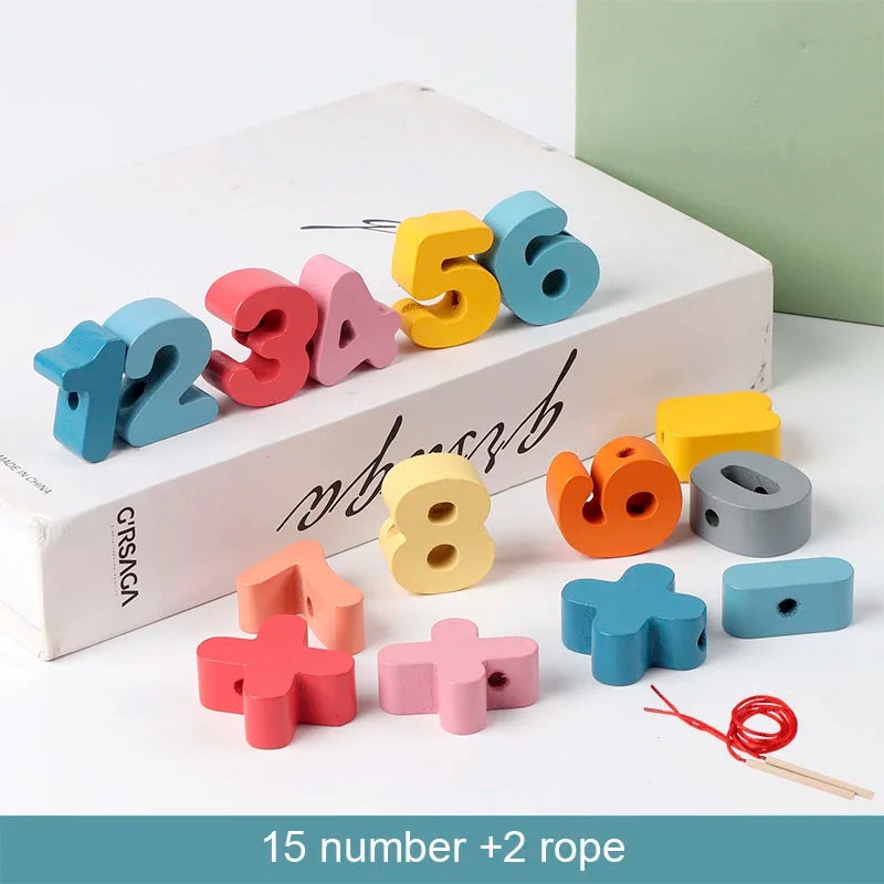 חרוזי עץ להשחלה – חיות, פירות ואותיות – תמונה 9