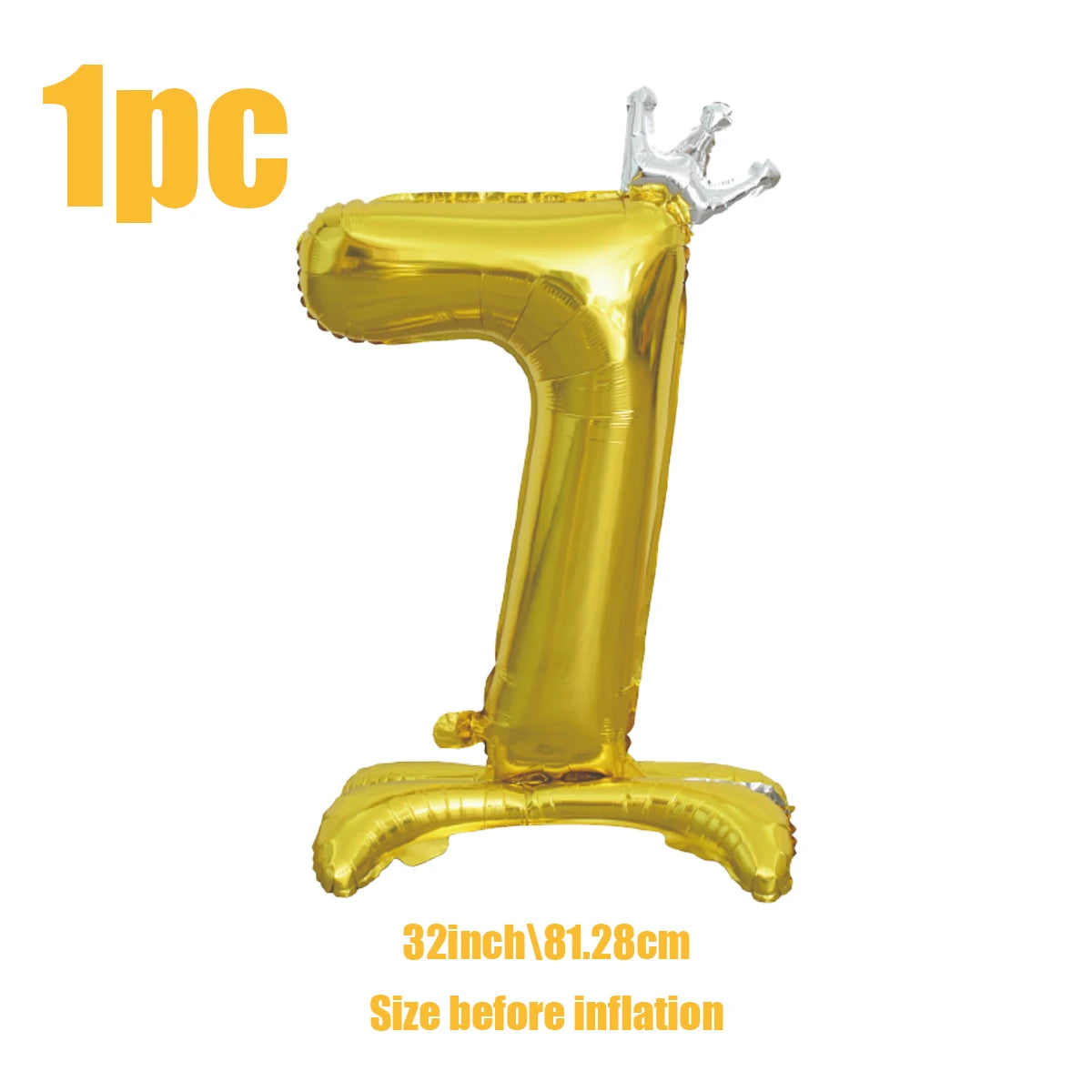 בלון ספרה זהב עם כתר ובסיס עומד – 100 ס״מ – תמונה 11