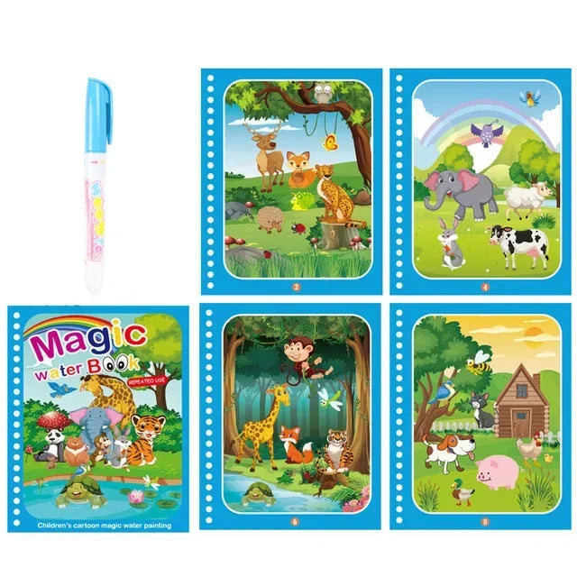 ספר ציור במים קסום – מציירים, מתייבש וחוזר – תמונה 7