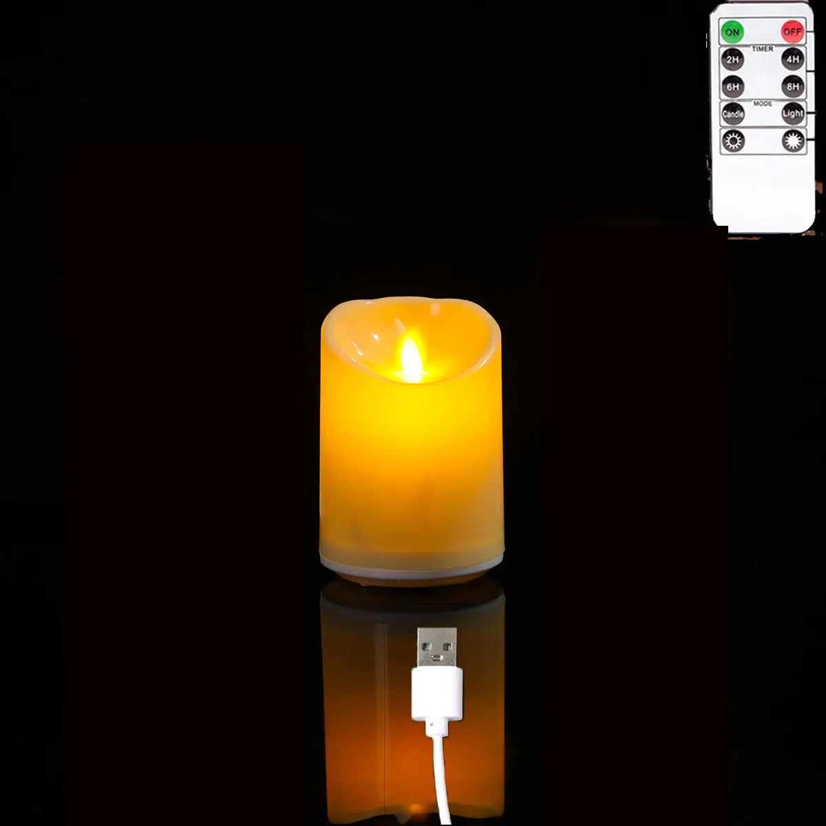 נרות לד נטענים עם להבה מתנועעת ושלט לשולחן החג – נר אחד או סט של 3 – תמונה 7