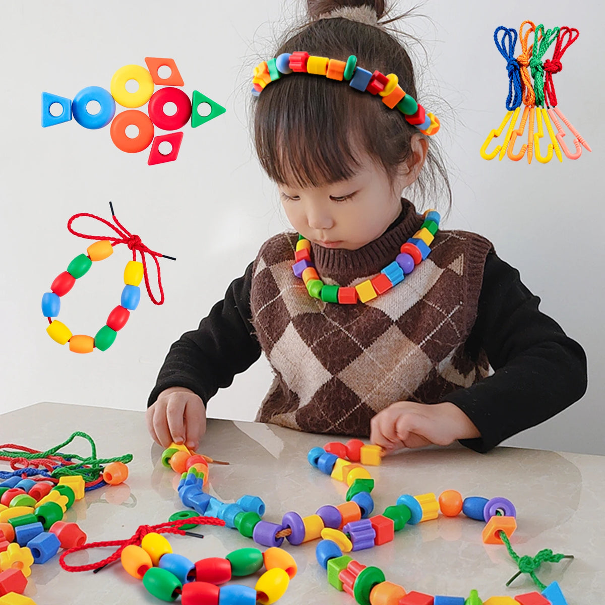 חרוזי השחלה בצורות גאומטריות – 50 עד 200