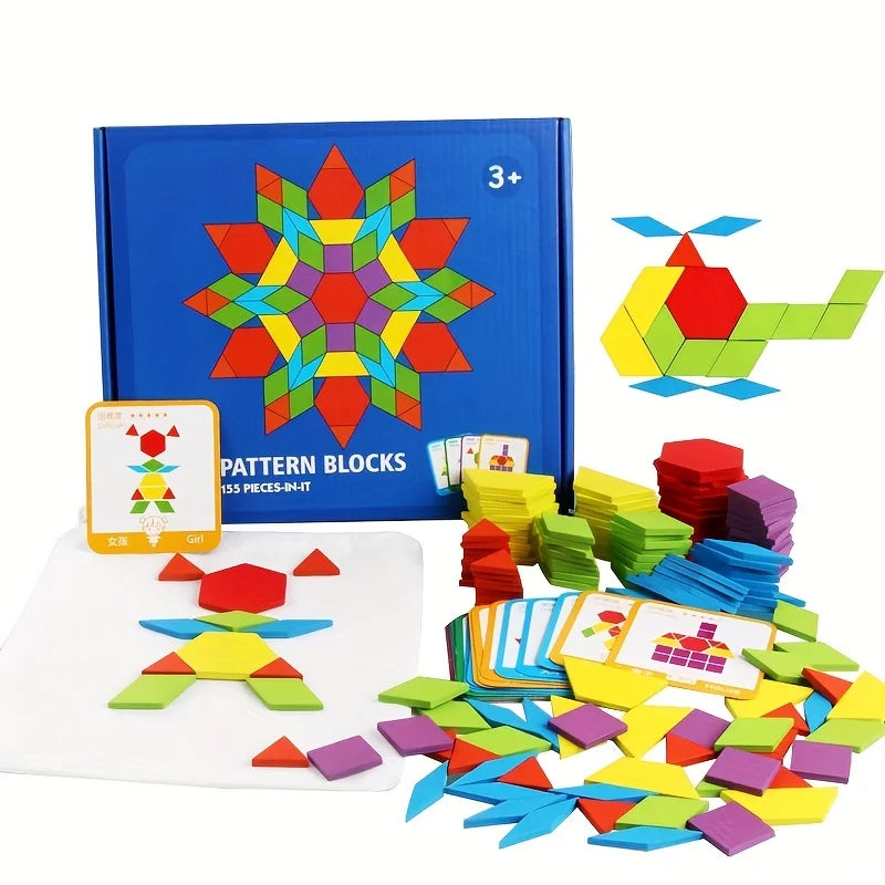 155 צורות עץ צבעוניות עם כרטיסי דוגמה – תמונה 3