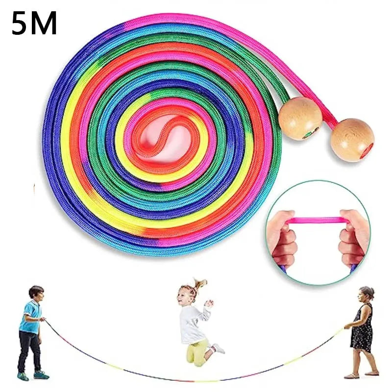 חבל קפיצה קבוצתי בצבעי הקשת – 5 מטר