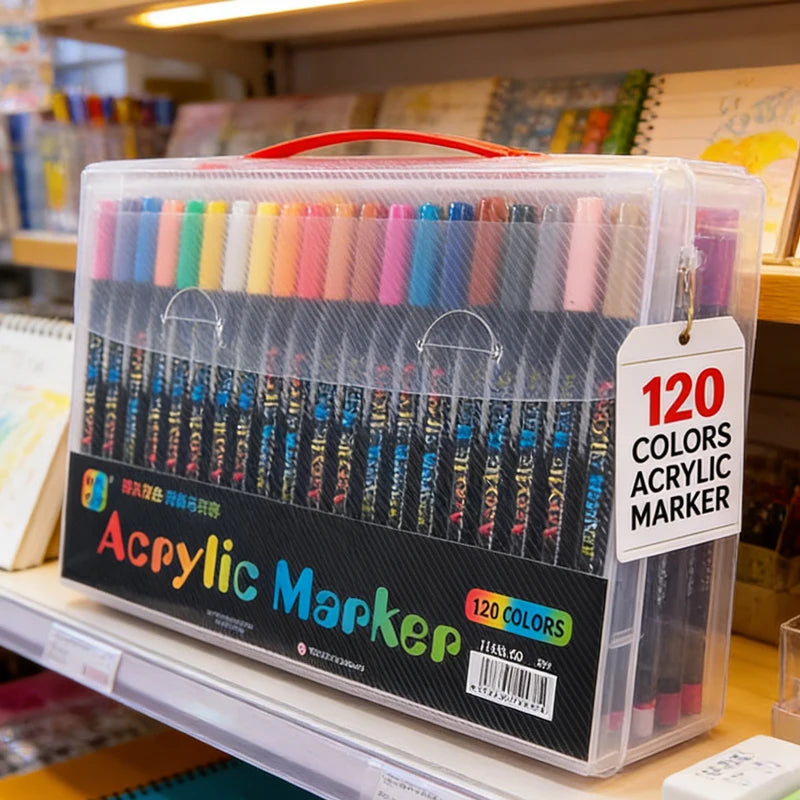 טושי אקריליק עם שני קצוות – 24 עד 120 צבעים