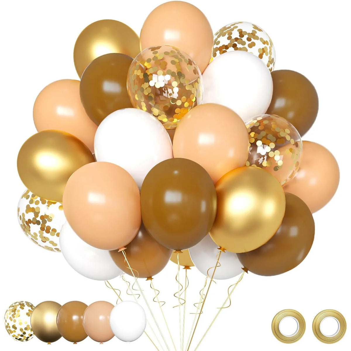 סט 30 בלוני כרום וקונפטי בשילובי צבעים – 18 שילובים – תמונה 2