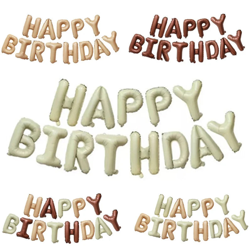 בלוני אותיות "HAPPY BIRTHDAY" 40 ס״מ – 16 צבעים כולל בוהו