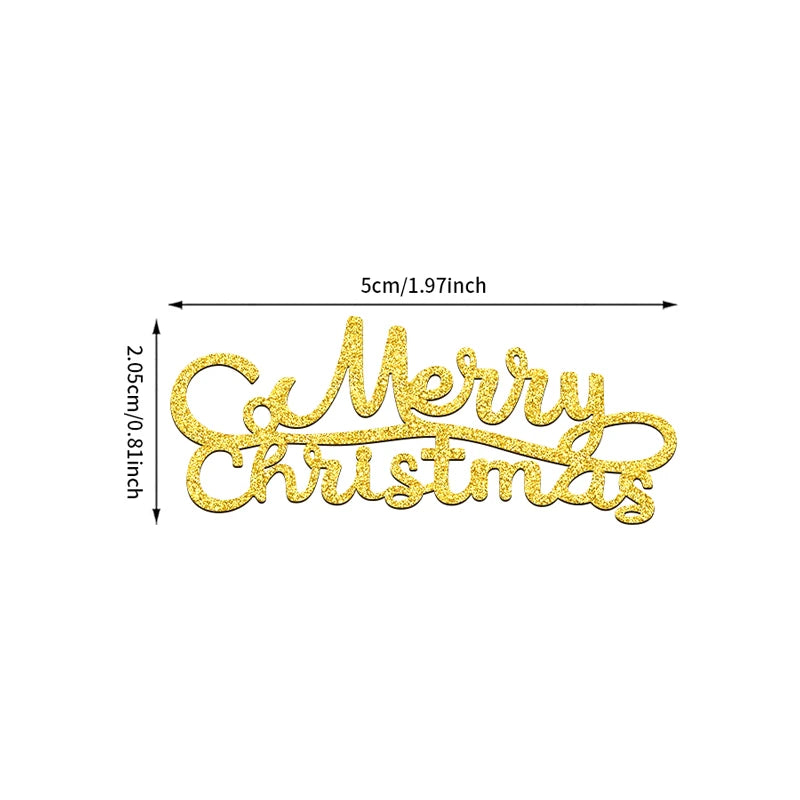 50 קונפטי "Merry Christmas" לשולחן החג – זהב או אדום – תמונה 6
