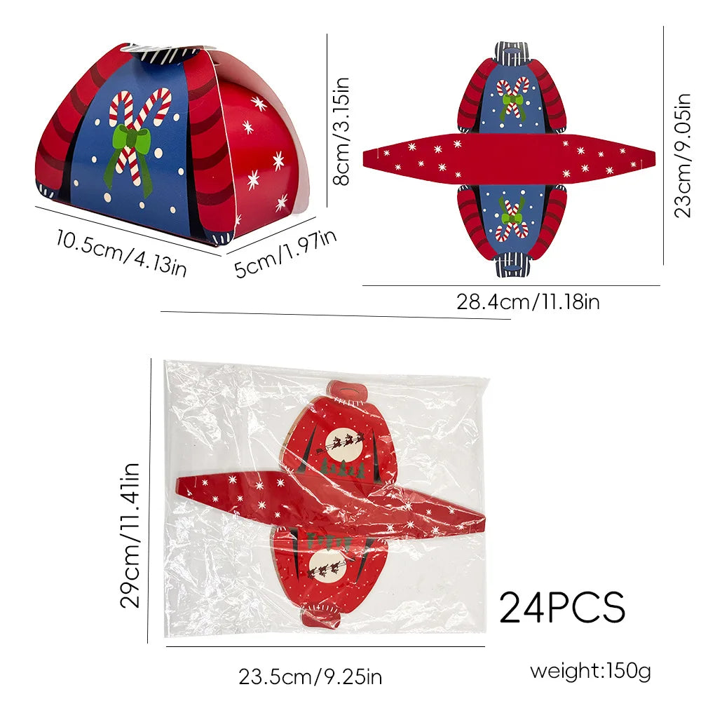 24 קופסאות מתנה בצורת סוודר חג המולד – להפתעות קטנות – תמונה 5