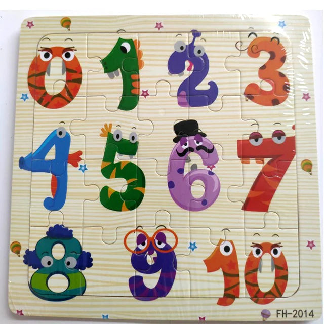 פאזל עץ לילדים 20 חלקים – חיות, רכבים ומספרים – תמונה 17