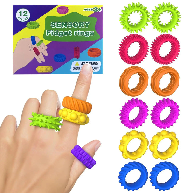 12 טבעות חושיות לאצבעות – קוצים רכים
