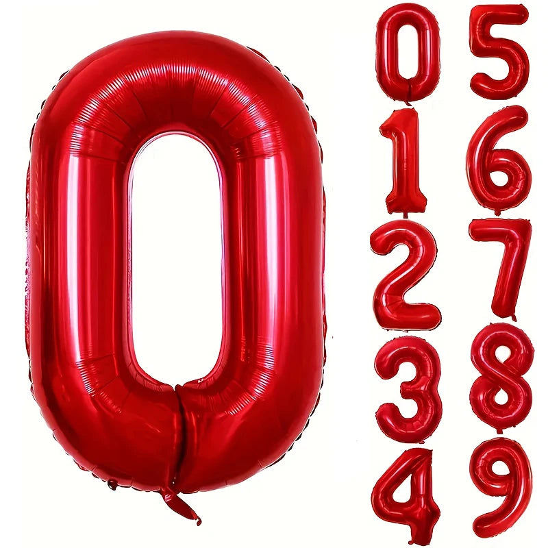 בלון ספרה אדום 80 ס״מ – ספרות 0–9 – תמונה 7