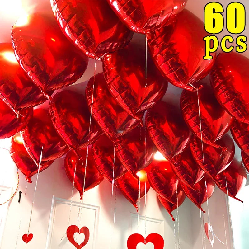 בלוני לב מיילר 45 ס״מ – 5, 10 או 20, אדום, ורוד, זהב ועוד