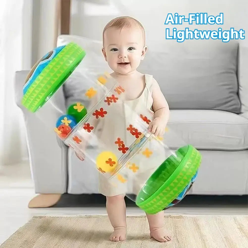 גליל זחילה מתנפח לתינוק – עם כדורי רעשן – תמונה 3