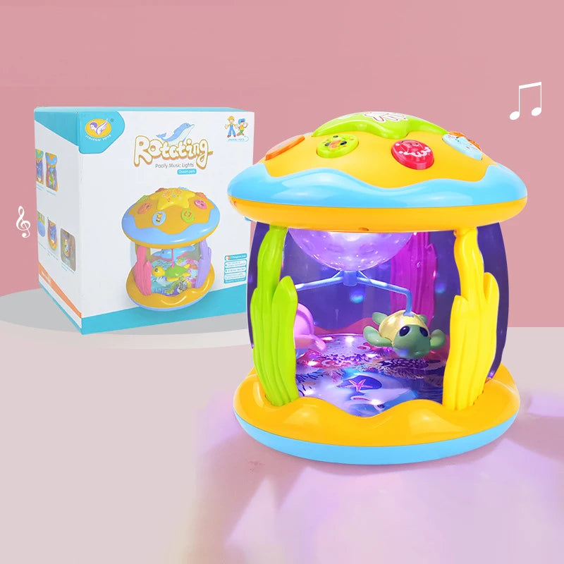 תוף מקרן אוקיינוס לפעוטות – אורות, מוזיקה וסיבוב – תמונה 7