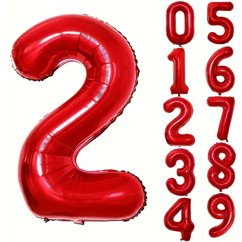 בלון ספרה אדום 80 ס״מ – ספרות 0–9 – תמונה 9