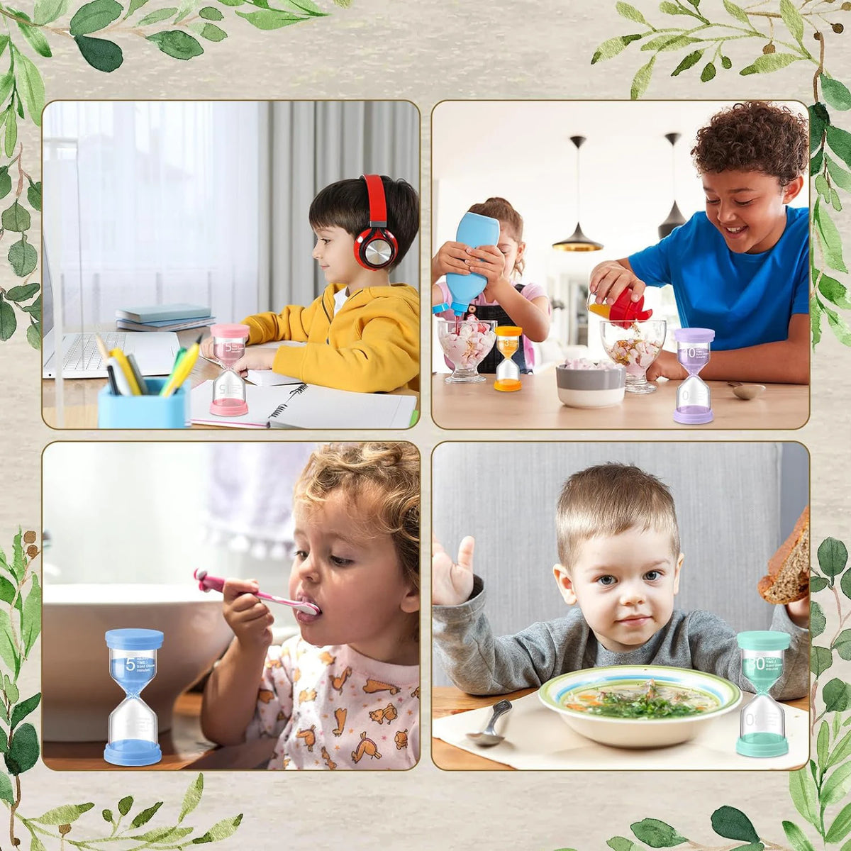 שעון חול צבעוני לילדים – 3 עד 30 דקות – תמונה 3