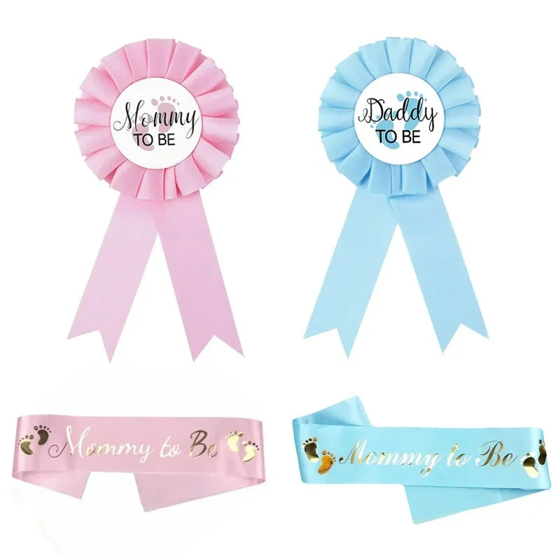 סרט וסיכה "Mommy to be" ו-"Daddy to be" למסיבת לידה וגילוי מין