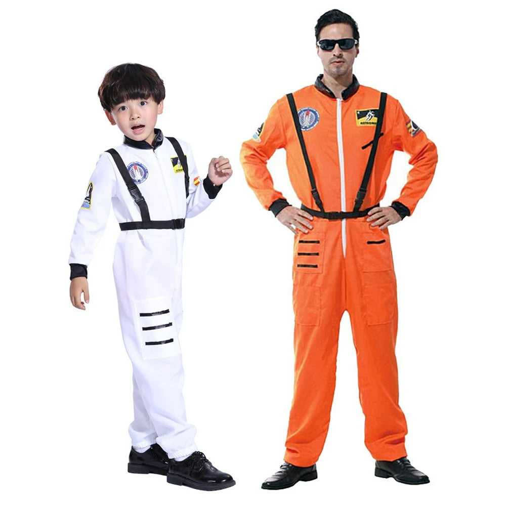 תחפושת אסטרונאוט למבוגרים – סרבל חלל לבן או כתום – תמונה 2