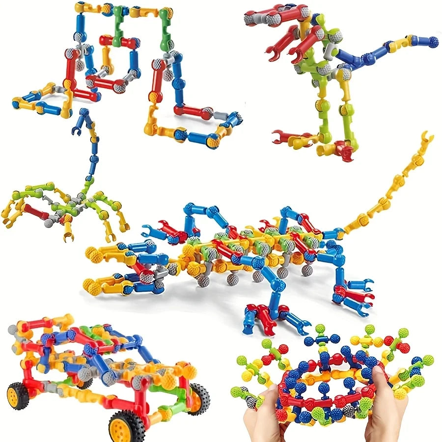 ערכת בנייה של מקלות ומחברים – 17 עד 132 חלקים