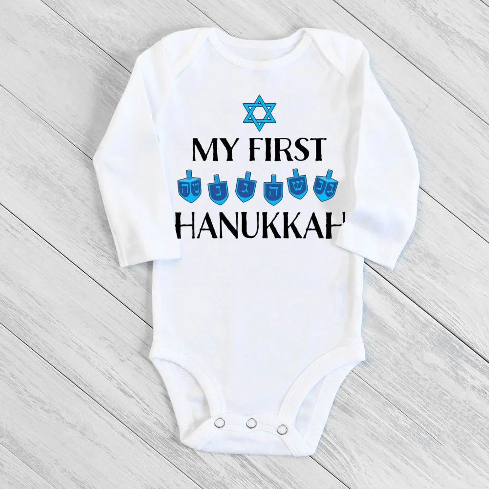בגד גוף לתינוק "My First Hanukkah" – לחנוכה הראשון, 3 עד 24 חודשים – תמונה 8