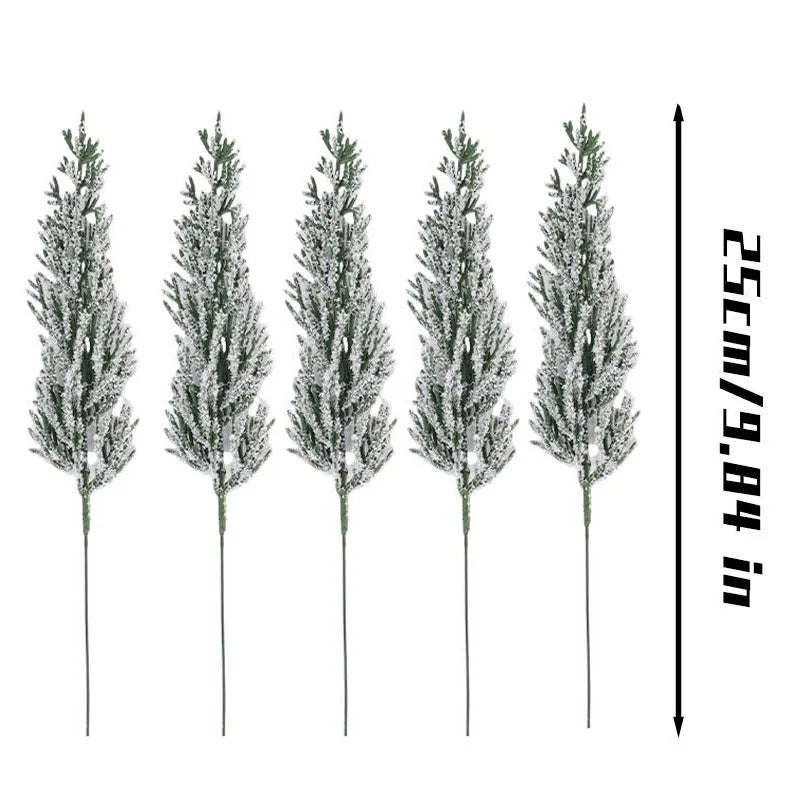 ענפי אורן מושלגים מלאכותיים – 25 ס״מ, 10 עד 30, לאגרטל, לזר ולמתנות – תמונה 7