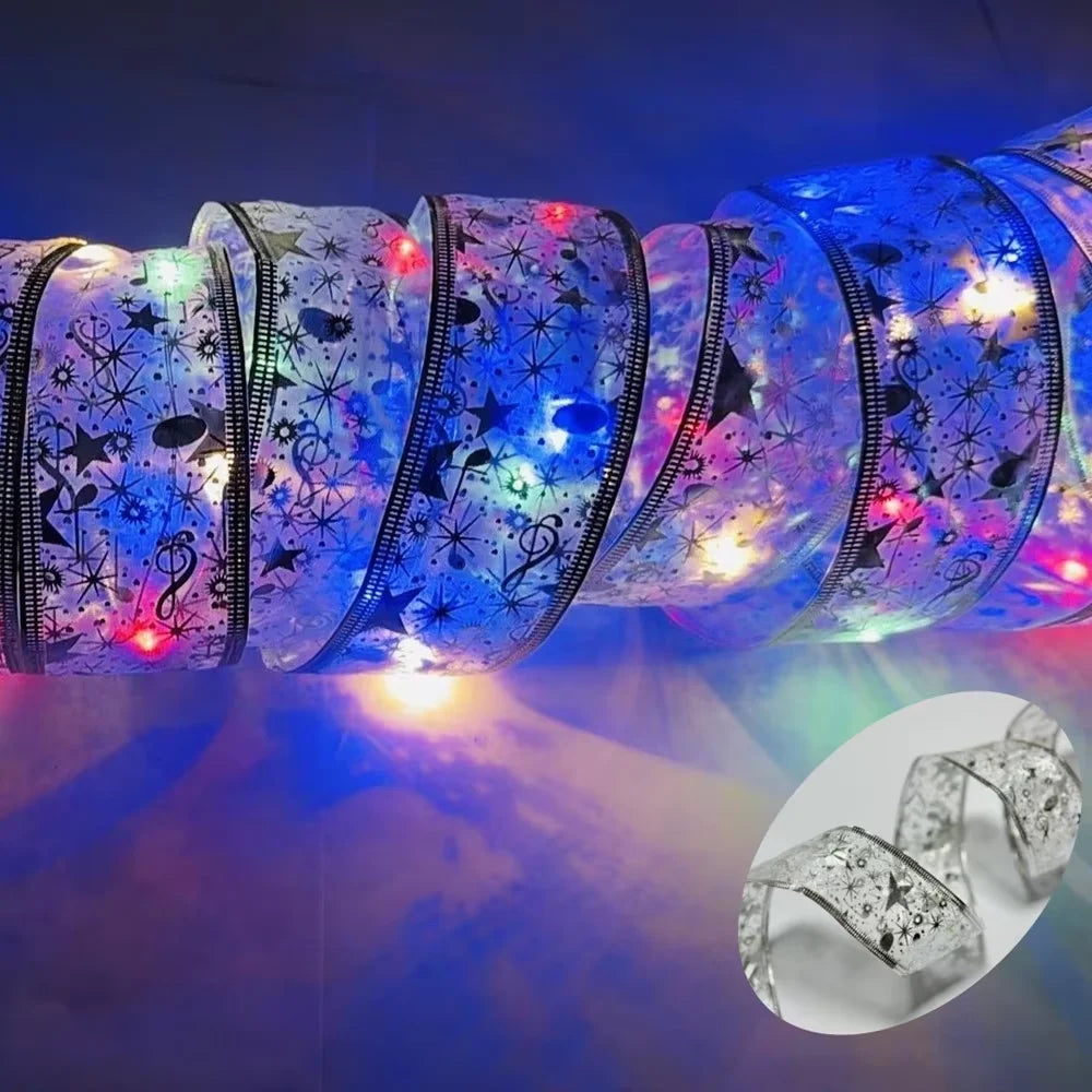סרט מואר לעץ האשוח – זהב או כסף עם נורות לד, 2 עד 10 מטר – תמונה 9