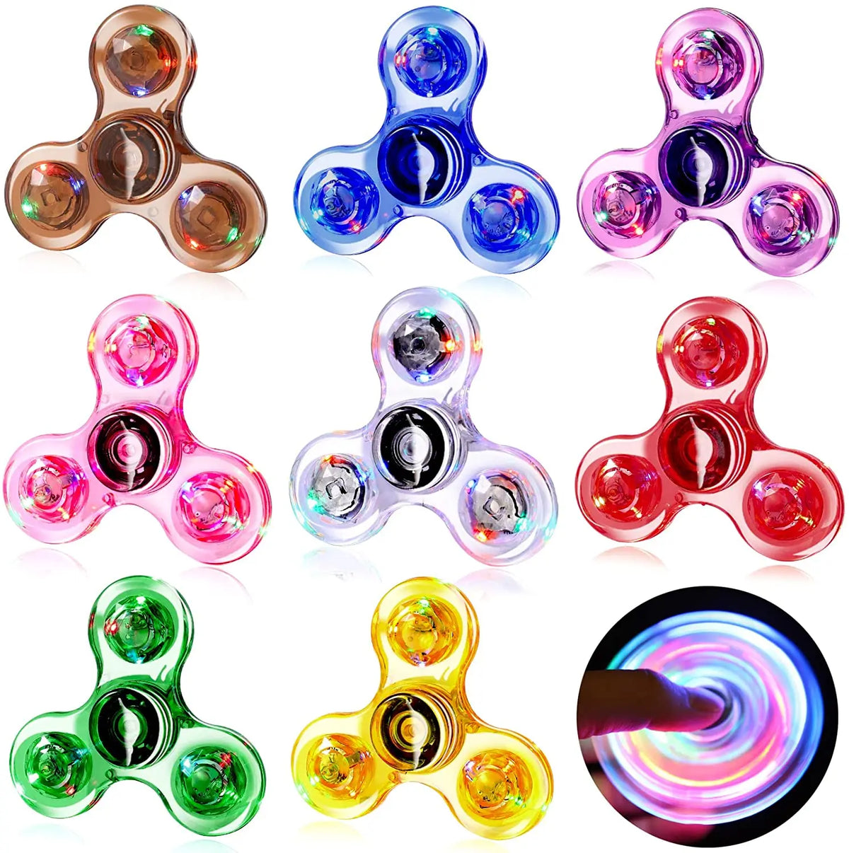 ספינר קריסטל עם אורות LED