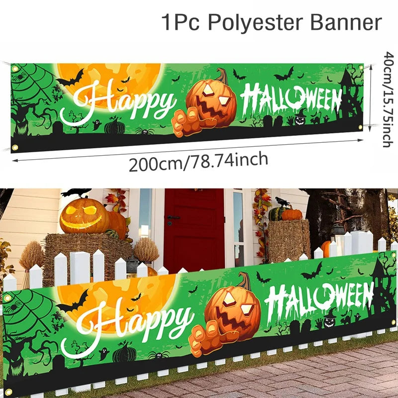 באנר בד "Happy Halloween" לגדר ולקיר – 200 ס״מ, דגמים לבחירה – תמונה 9