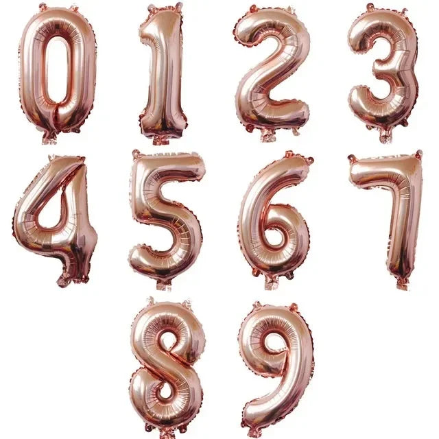 בלון ספרה ענק 100 ס״מ – רוז גולד, זהב, כסף, ורוד או כחול – תמונה 7