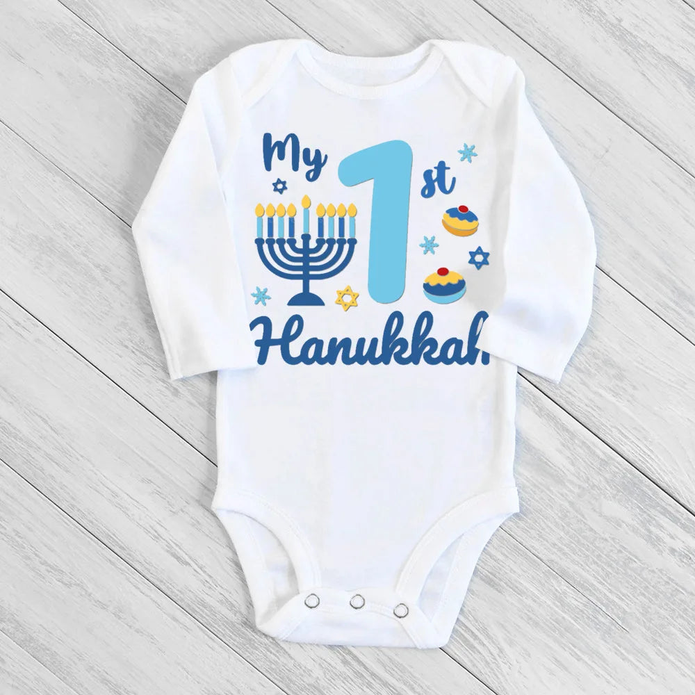 בגד גוף לתינוק "My First Hanukkah" – לחנוכה הראשון, 3 עד 24 חודשים – תמונה 7
