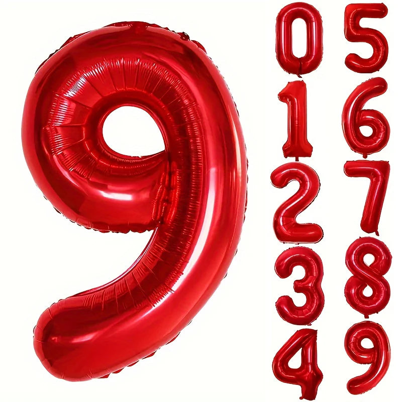 בלון ספרה אדום 80 ס״מ – ספרות 0–9 – תמונה 16