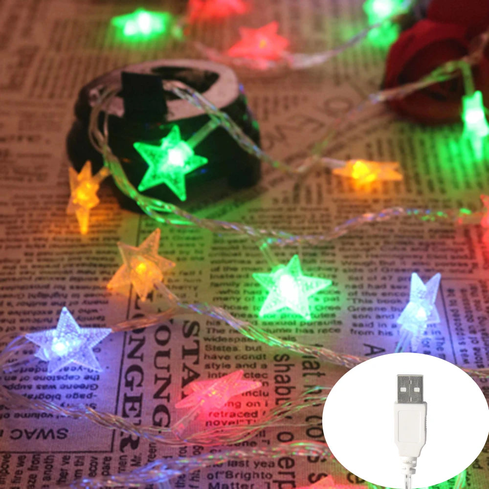 שרשרת כוכבים מאירים לסילבסטר – USB או סוללות – תמונה 7