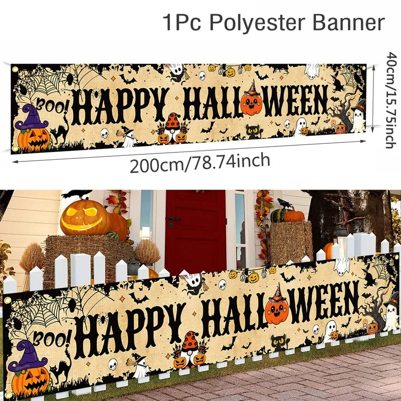 באנר בד "Happy Halloween" לגדר ולקיר – 200 ס״מ, דגמים לבחירה – תמונה 10