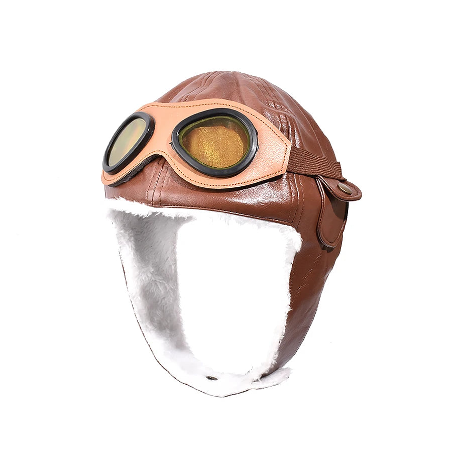 כובע טייס עם משקפי מגן, צעיף וכפפות – תחפושת טייס לילדים – תמונה 7