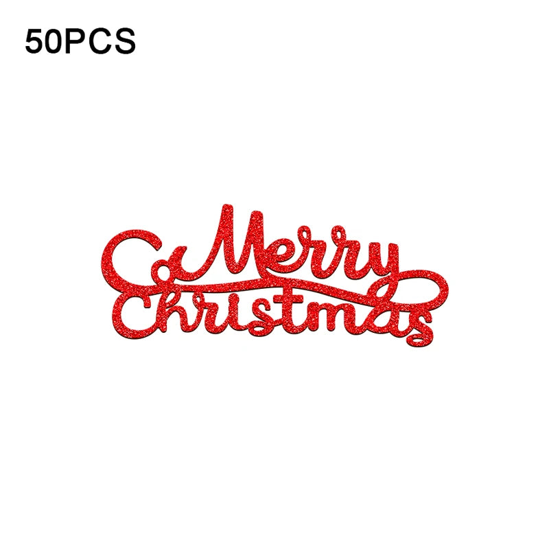 50 קונפטי "Merry Christmas" לשולחן החג – זהב או אדום – תמונה 8
