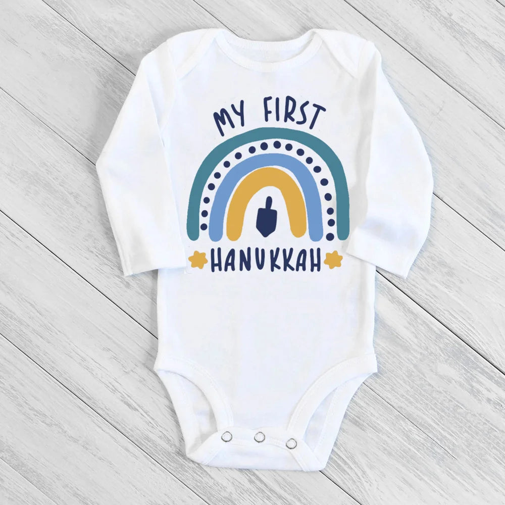 בגד גוף לתינוק "My First Hanukkah" – לחנוכה הראשון, 3 עד 24 חודשים – תמונה 3
