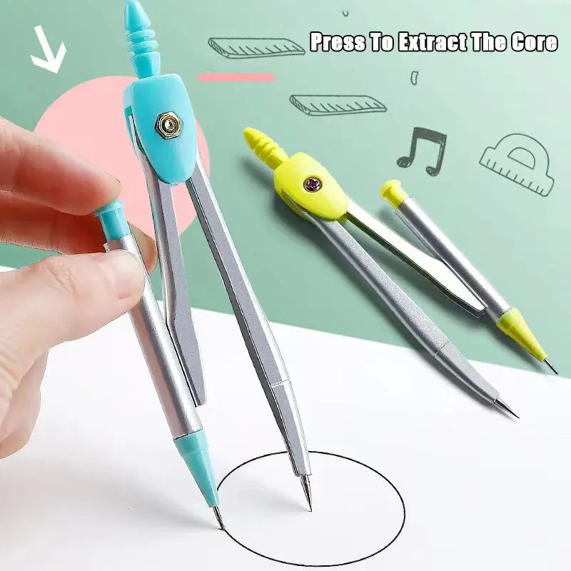 סט גאומטריה 7 חלקים – מחוגה, סרגלים ומד זווית בקופסה – תמונה 4